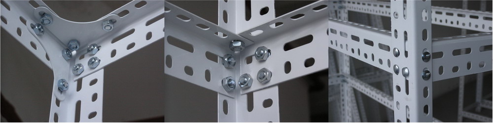 Các góc thép v lỗ đa năng khi đã được siết chặt
